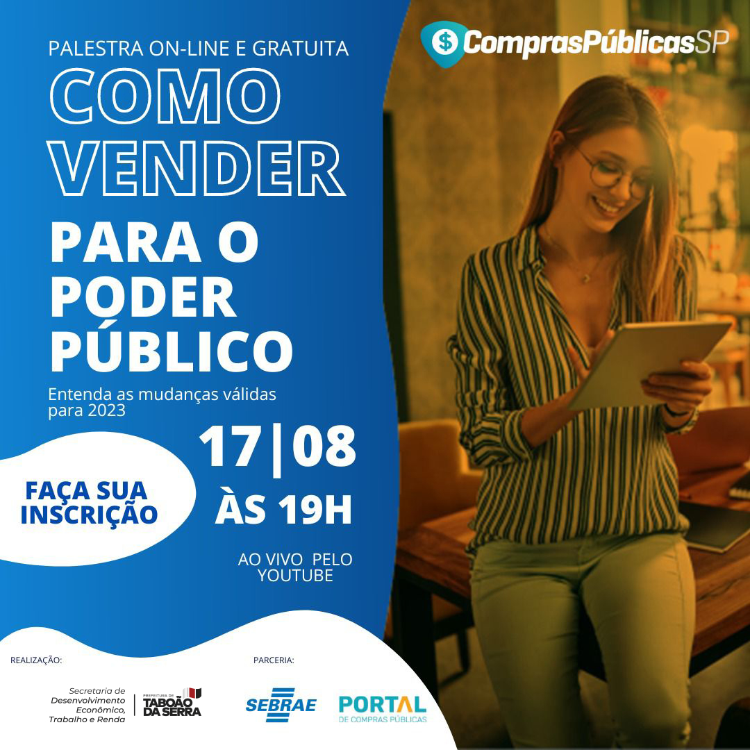 ARTE - “Como vender para o poder público” é tema de palestra online para pequenos negócios de Taboão da Serra