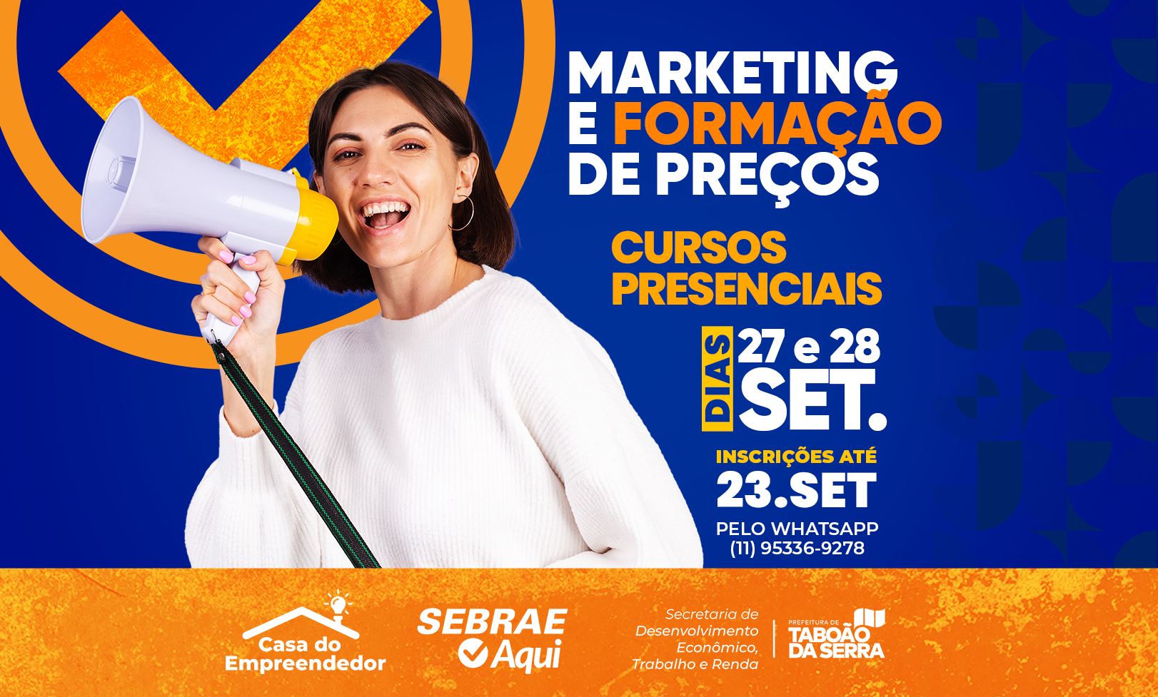 ARTE - Prefeitura de Taboão da Serra e Sebrae Aqui oferecem cursos gratuitos de Marketing e Formação de Preço