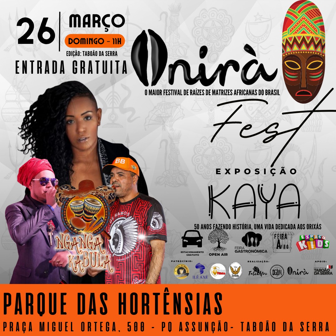 ARTE - 3ª edição do Onirá Fest acontecerá no domingo, 2603, em Taboão da Serra com o apoio da Prefeitura