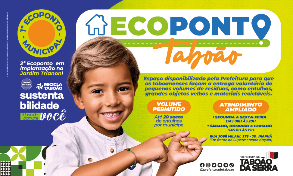 ARTE - 1º Ecoponto de Taboão da Serra amplia funcionamento para sábados, domingos e feriados