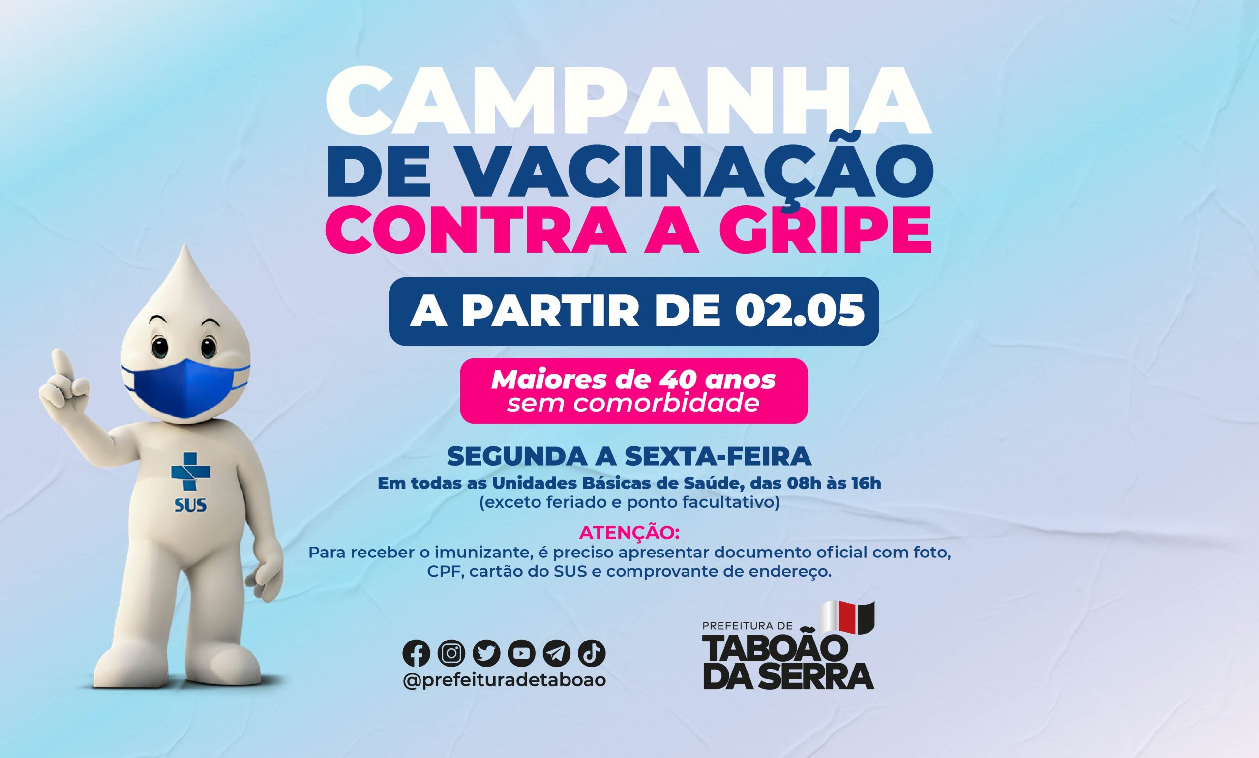 Governo Municipal de Taboão da Serra antecipa calendário de vacinação contra a gripe