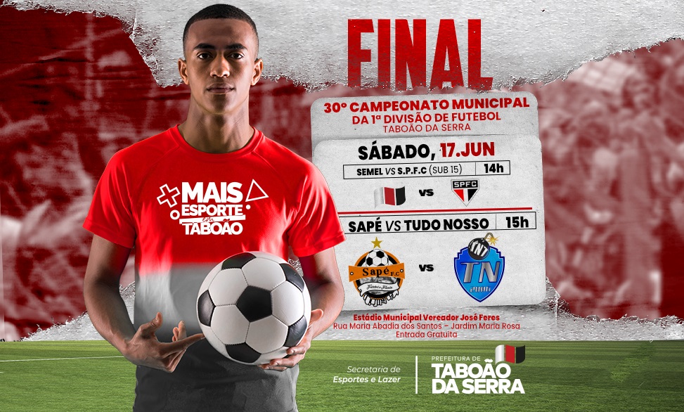 ARTE - Sapé e Tudo Nosso disputam a taça de Campeão da 1ª Divisão de Futebol de Taboão da Serra