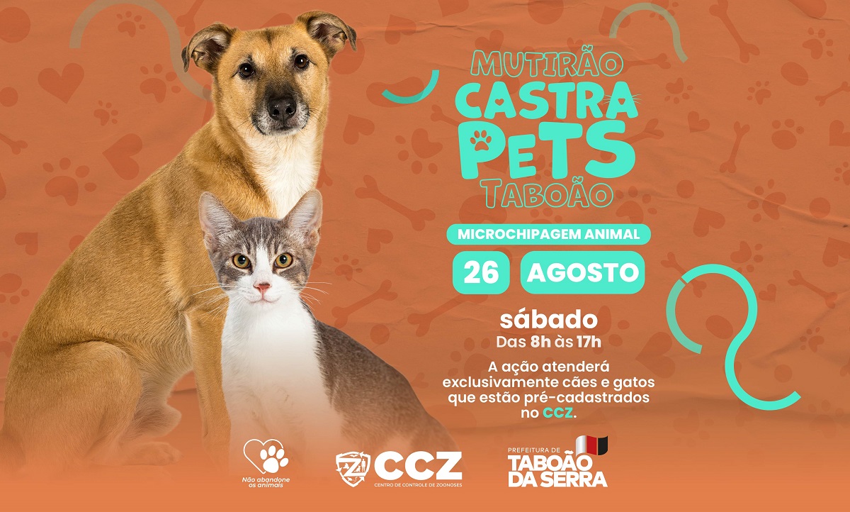 ARTE - Mutirão Castra Pets Taboão da Serra promove mais uma edição no sábado 2608