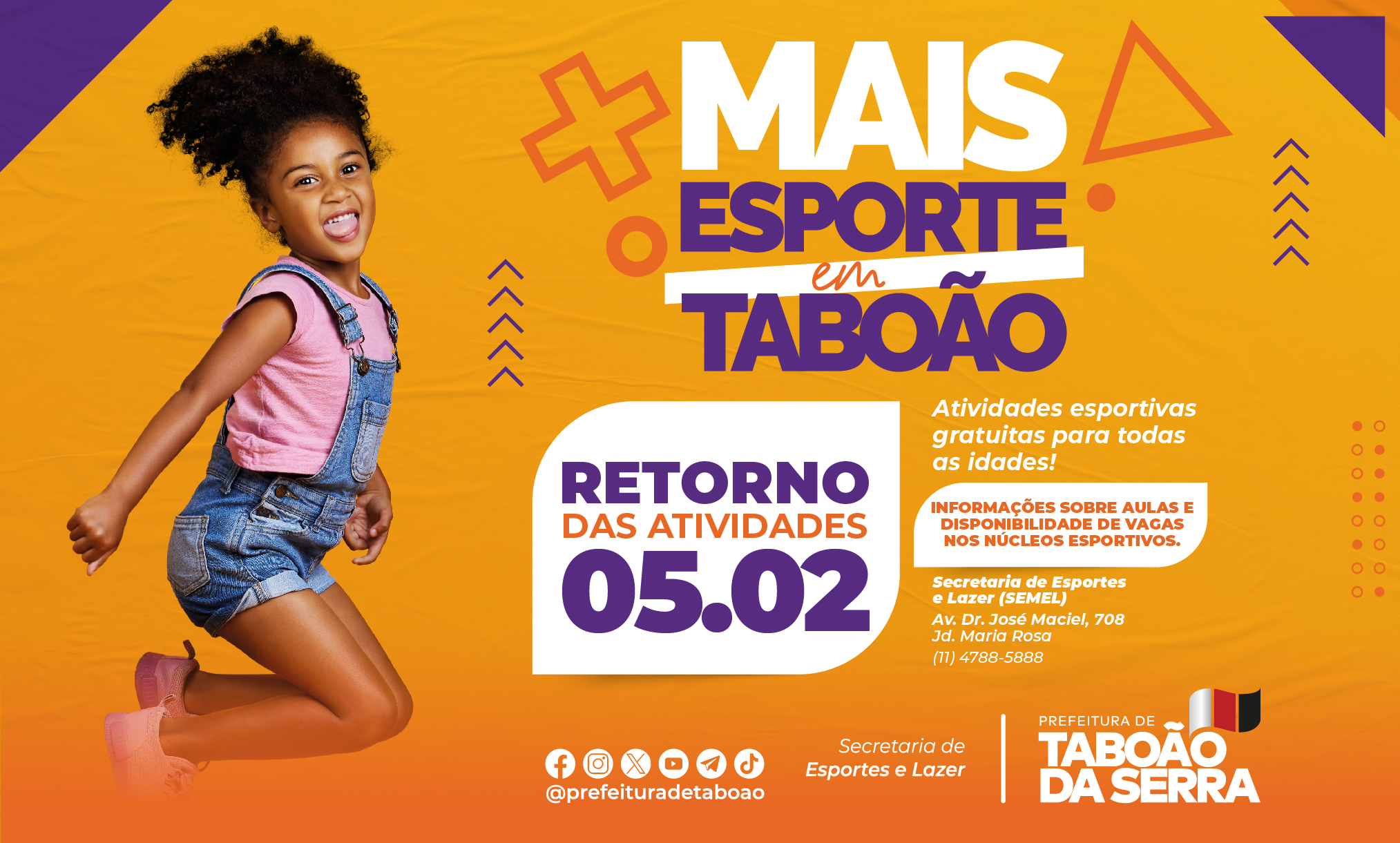 Secretaria de Esportes e Lazer de Taboão da Serra retorna as atividades nos núcleos na segunda-feira 05 02docx