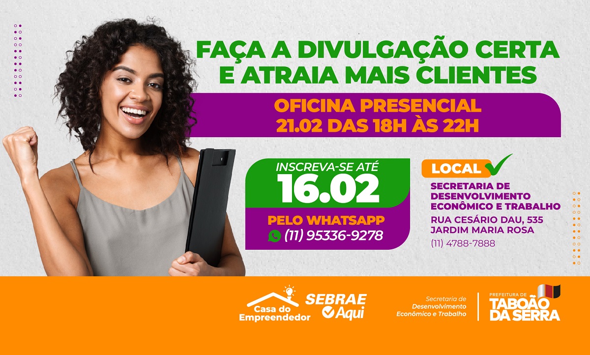ARTE - Taboão da Serra oferece capacitação gratuita para atrair mais clientes com divulgação