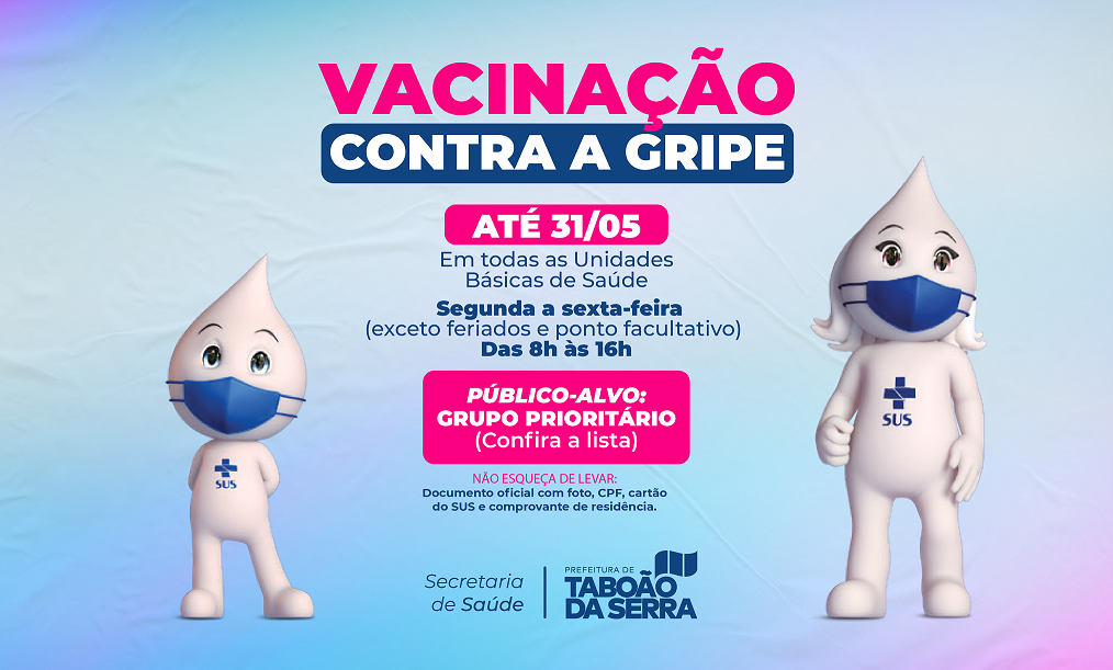 Taboão da Serra inicia vacinação contra a gripe para grupo prioritári_arte