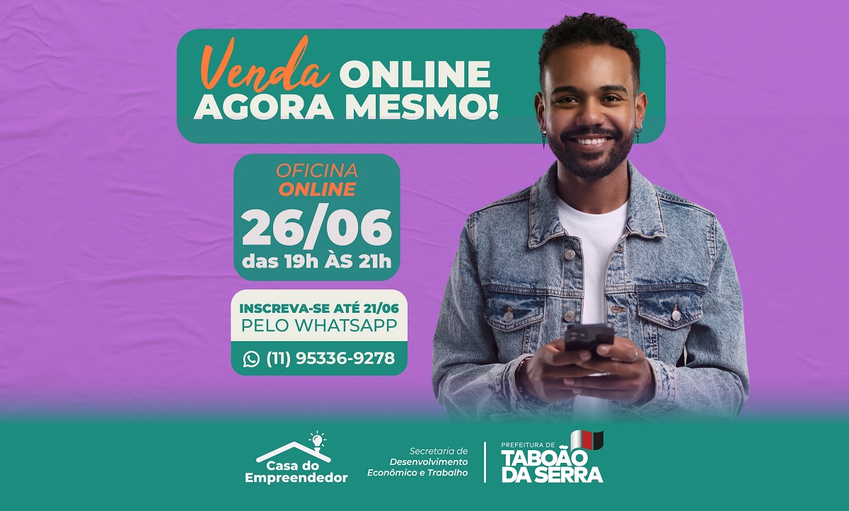 ARTE - Curso remoto de vendas online está com inscrições abertas para empreendedores de Taboão da Serra