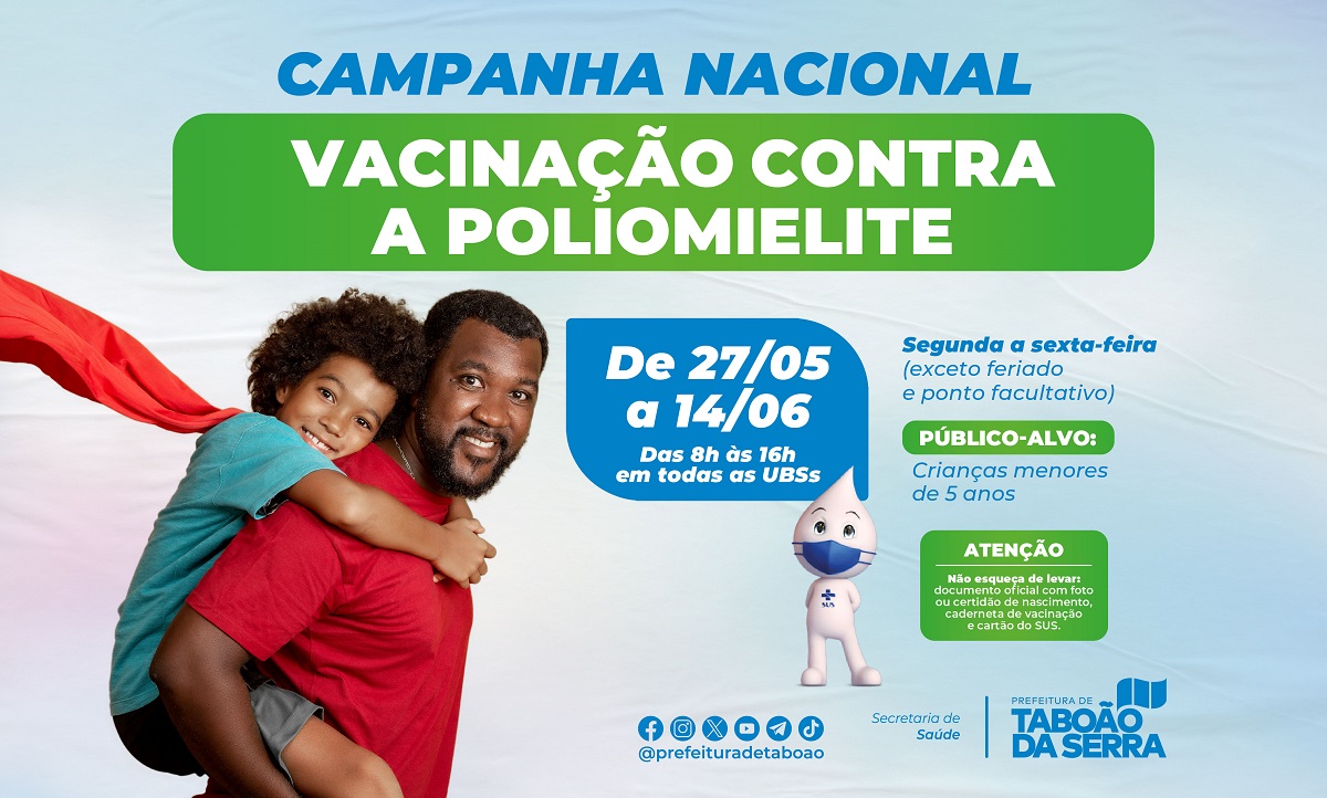 ARTE - Taboão da Serra realiza campanha de vacinação contra a pólio de 275 a 146