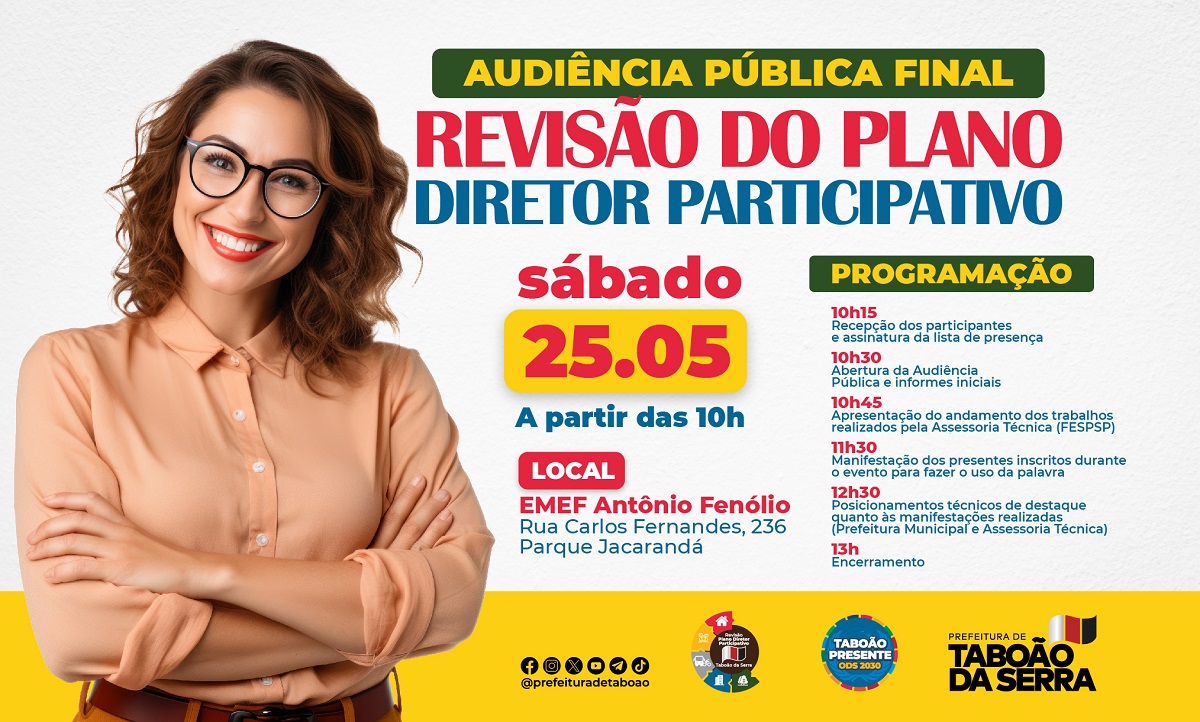 ARTE - Taboão da Serra realiza última audiência pública de revisão do Plano Diretor Participativo