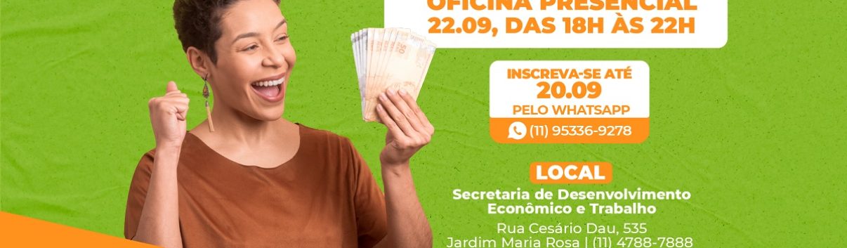ARTE - Governo Municipal de Taboão da Serra e Sebrae Aqui oferece oficina presencial gratuita Faça o Planejamento e Transforme a Crise em Oportunidade
