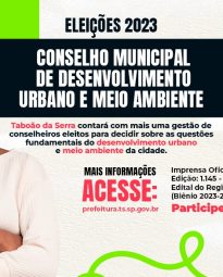 ARTE - Inscrições abertas para a Eleição do Conselho Municipal de Desenvolvimento Urbano e Meio Ambiente de Taboão da Serra