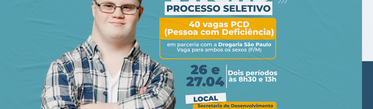 Emprega Taboão oferece 40 vagas para PCD em parceria com a Drogaria São Paulo